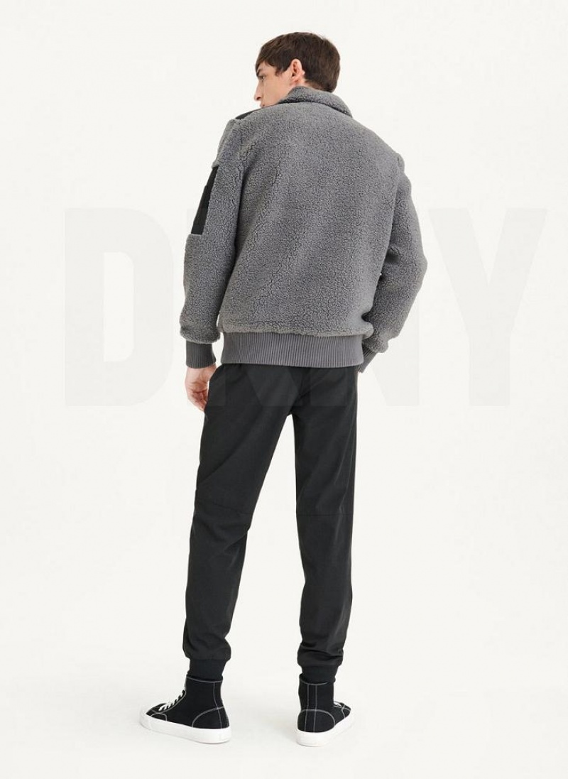 DKNY Sherpa With Nylon Trim Jacken Herren Grau | Austria_D1574