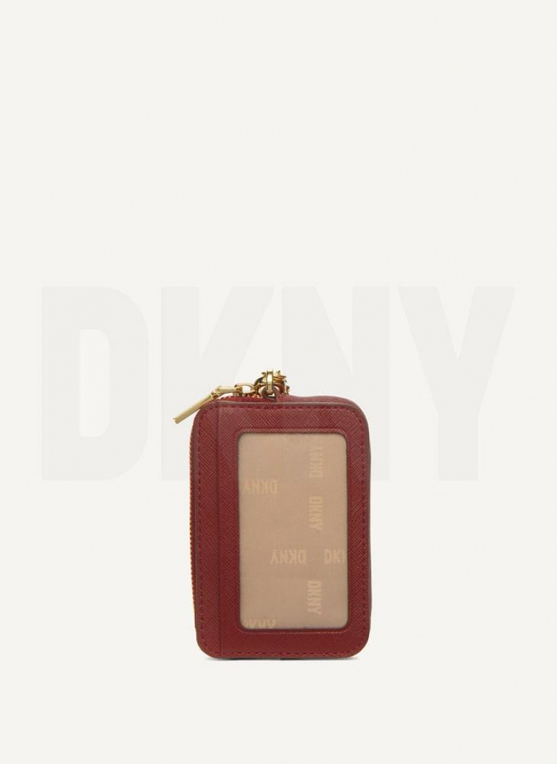 DKNY Sidney Card Pouch Geldbörse Damen Bordeaux | Austria_D0459