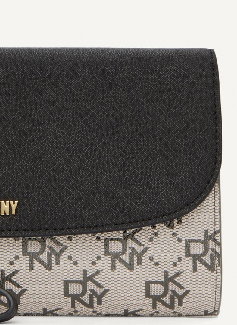 DKNY Sidney Chain Geldbörse Damen Grau Schwarz | Austria_D0611