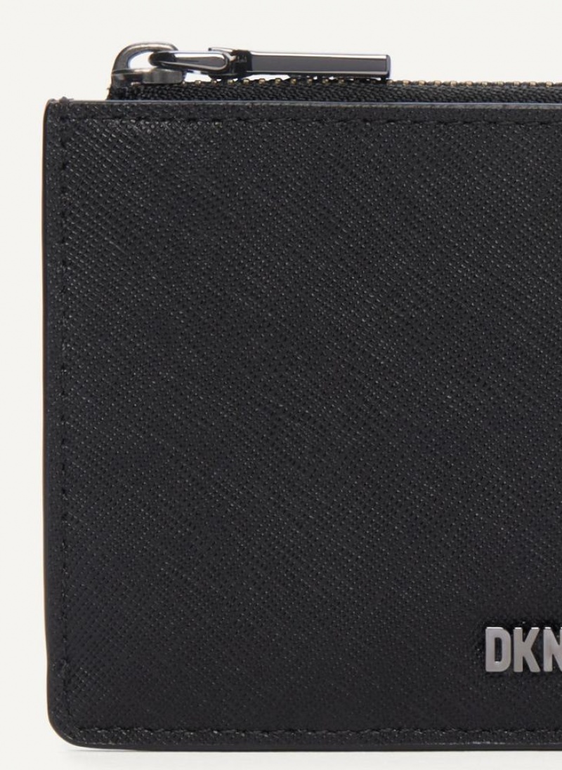 DKNY Sidney Key Card Case Geldbörse Damen Schwarz Grau | Austria_D1524