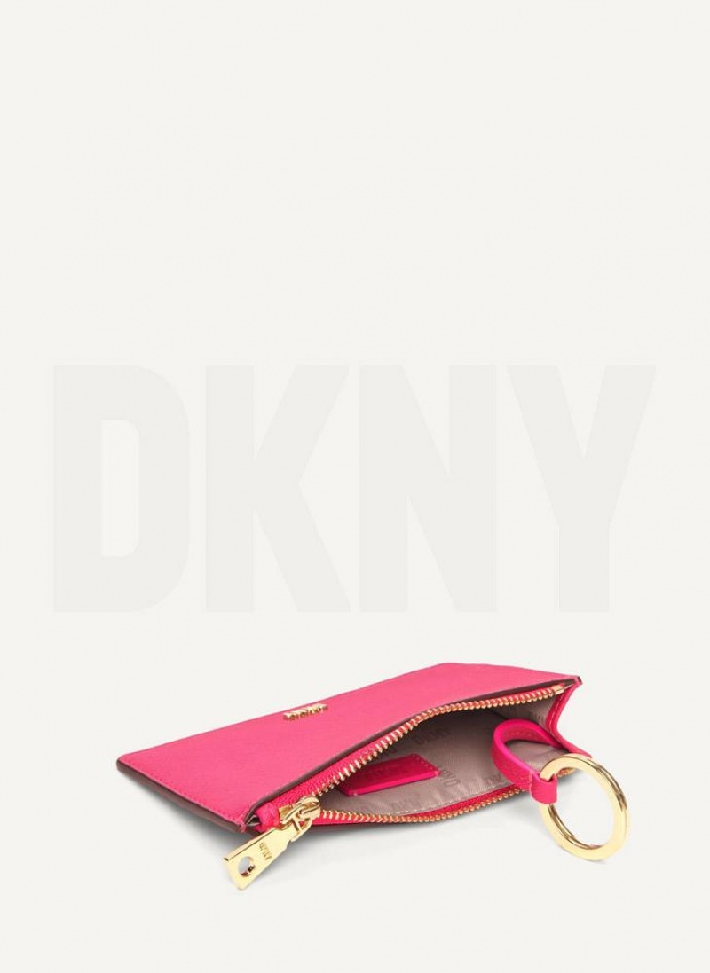 DKNY Sidney Key Card Case Geldbörse Damen Rosa | Austria_D0994