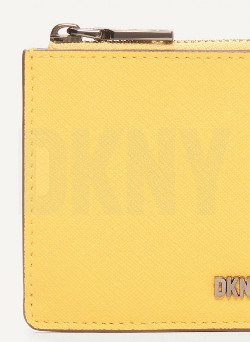 DKNY Sidney Key Card Case Geldbörse Damen Gelb | Austria_D1268