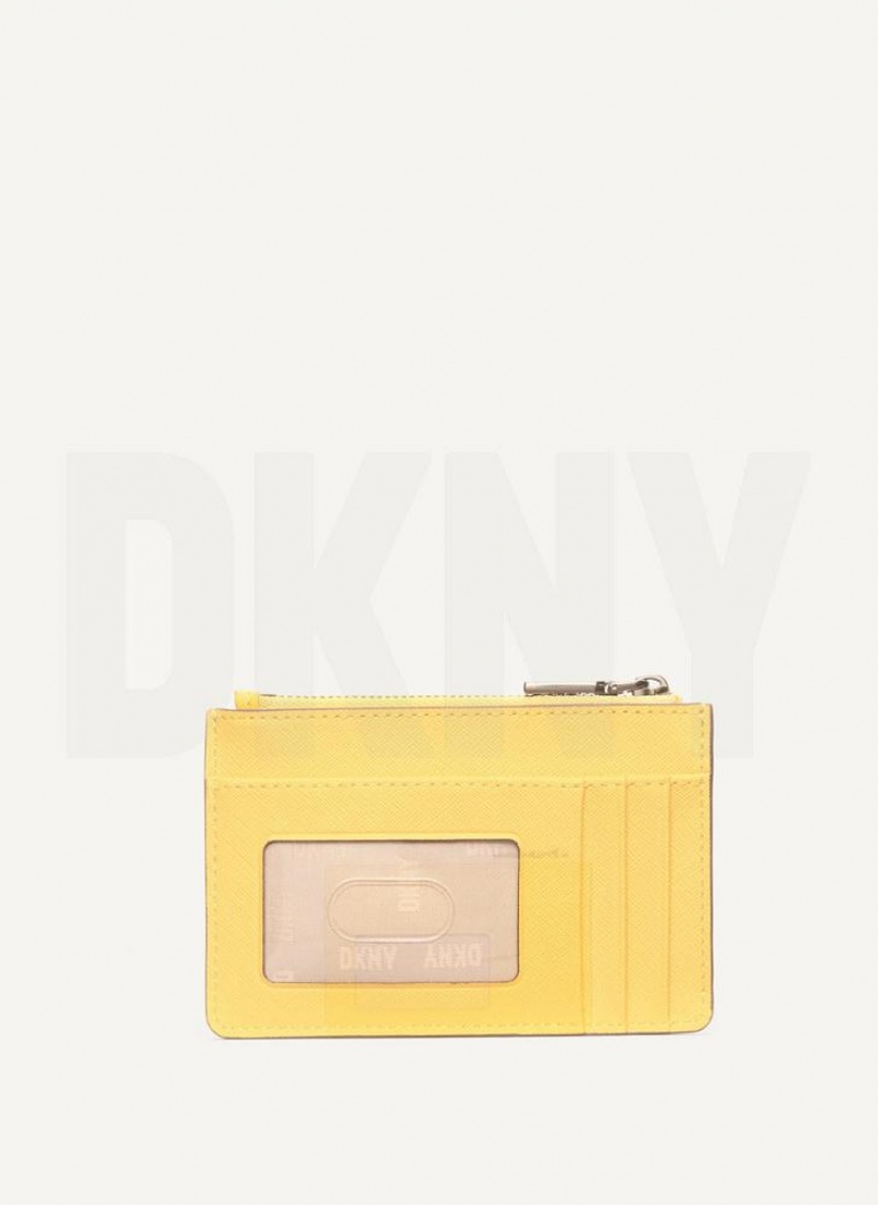 DKNY Sidney Key Card Case Geldbörse Damen Gelb | Austria_D1268