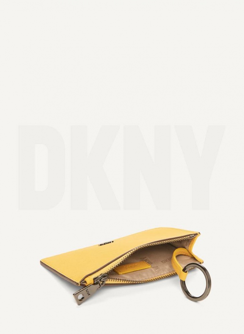 DKNY Sidney Key Card Case Geldbörse Damen Gelb | Austria_D1268