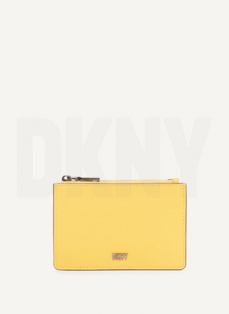 DKNY Sidney Key Card Case Geldbörse Damen Gelb | Austria_D1268