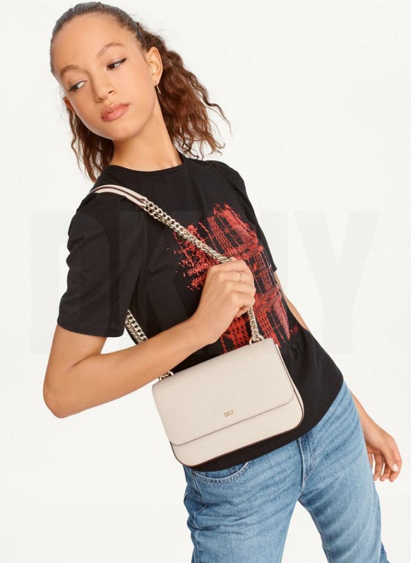 DKNY Sina Flap Schultertasche Damen Grau | Austria_D0910