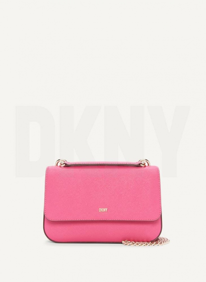 DKNY Sina Flap Schultertasche Damen Rosa | Austria_D1168