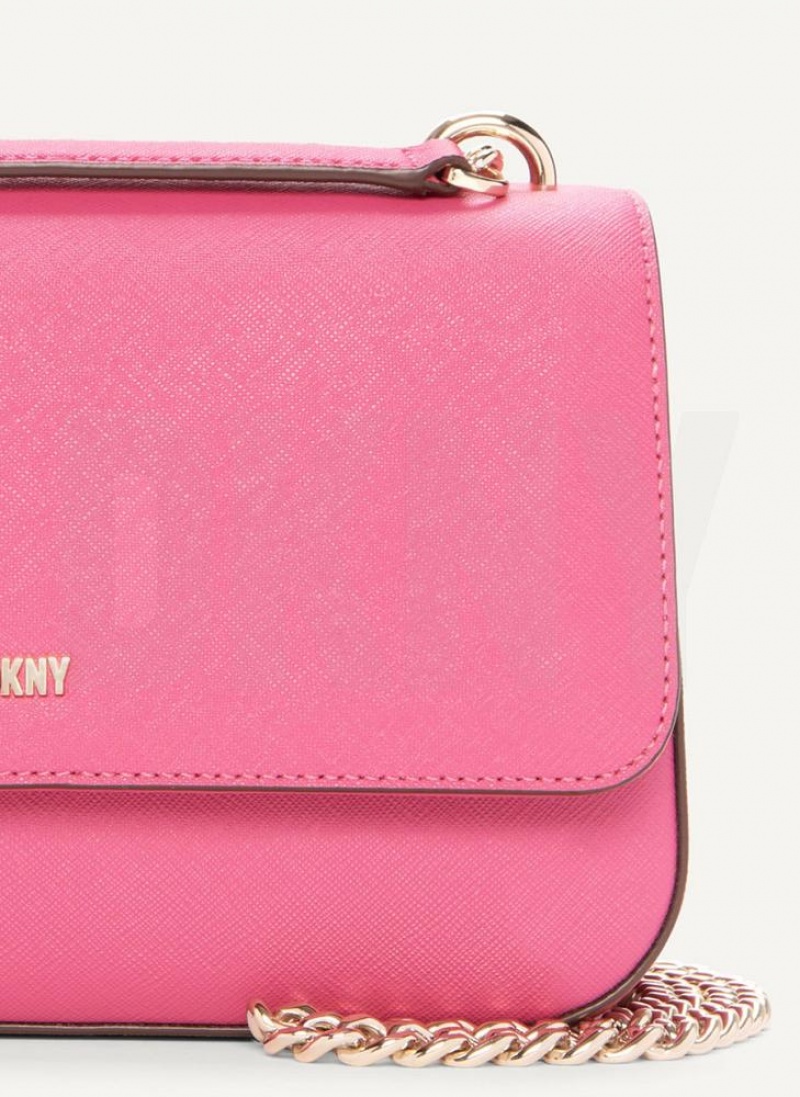 DKNY Sina Flap Schultertasche Damen Rosa | Austria_D1168