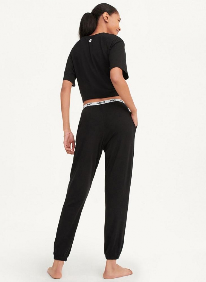 DKNY Sleep Jogger Pyjama Damen Schwarz | Austria_D0607