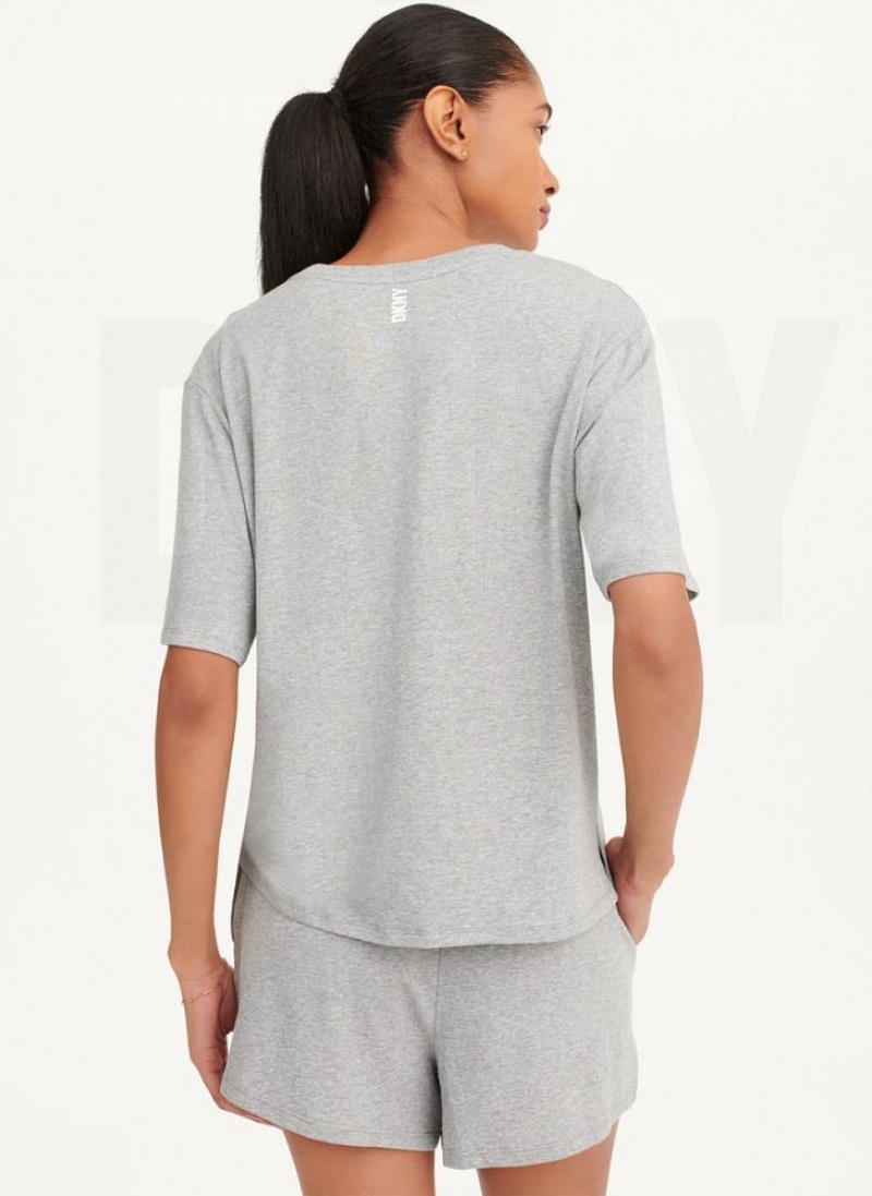 DKNY Sleep Top Pyjama Damen Grau | Austria_D0857