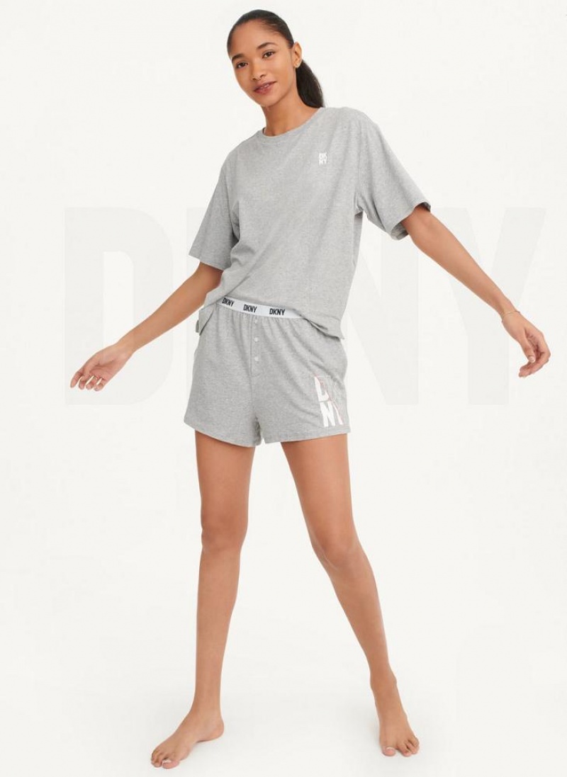 DKNY Sleep Top Pyjama Damen Grau | Austria_D0857