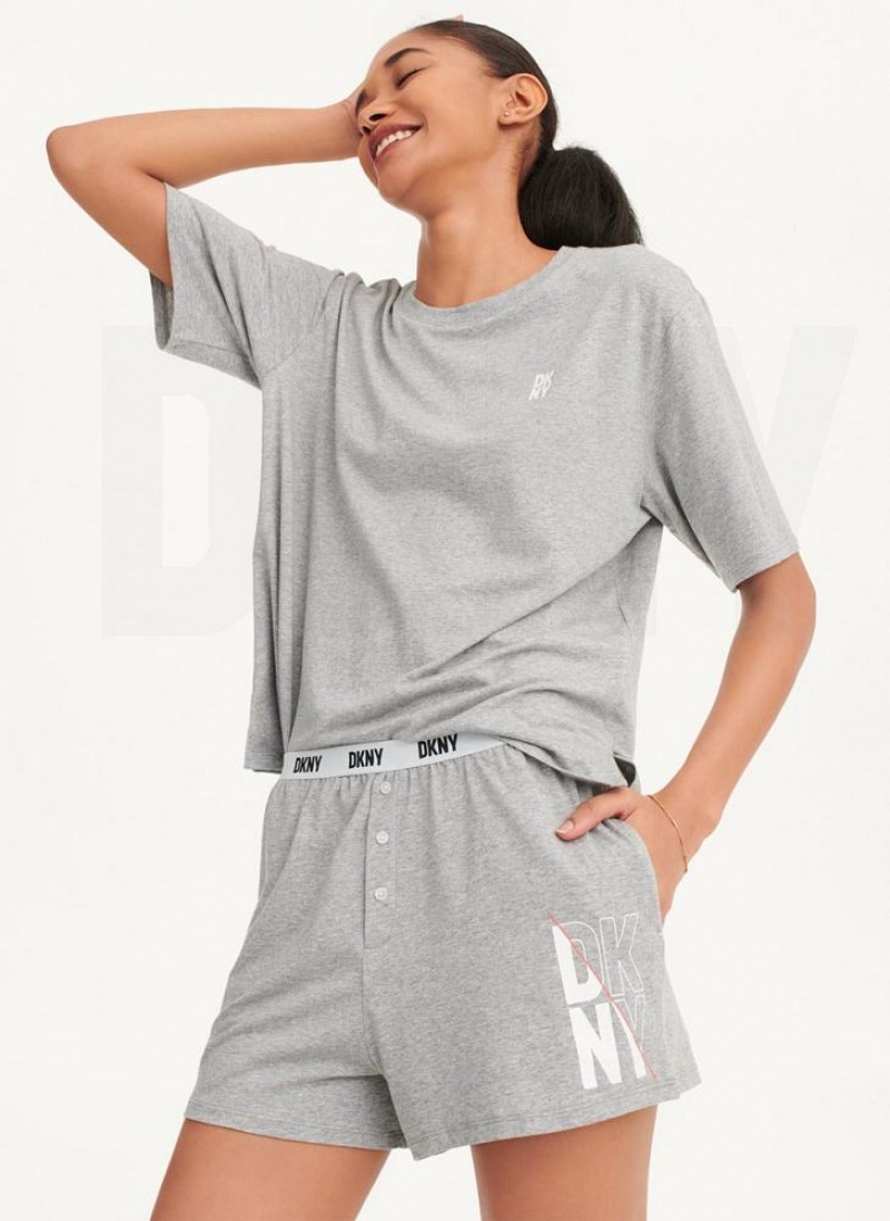 DKNY Sleep Top Pyjama Damen Grau | Austria_D0857