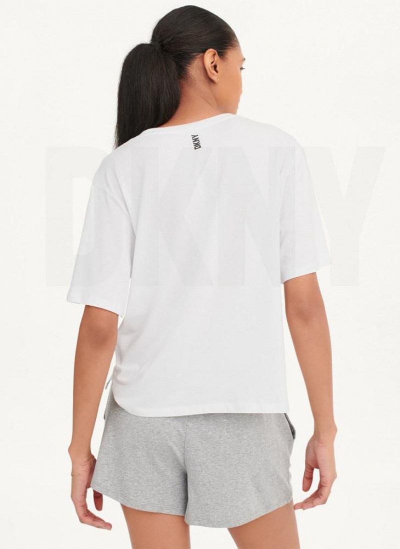 DKNY Sleep Top Pyjama Damen Weiß | Austria_D1786