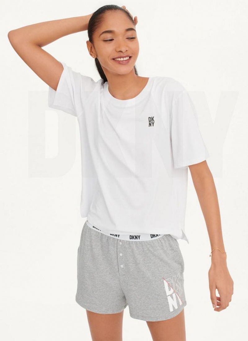 DKNY Sleep Top Pyjama Damen Weiß | Austria_D1786