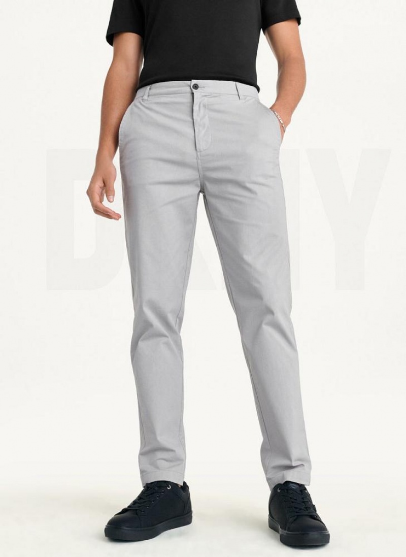 DKNY Slim Chino Hose Herren Grau | Austria_D1483