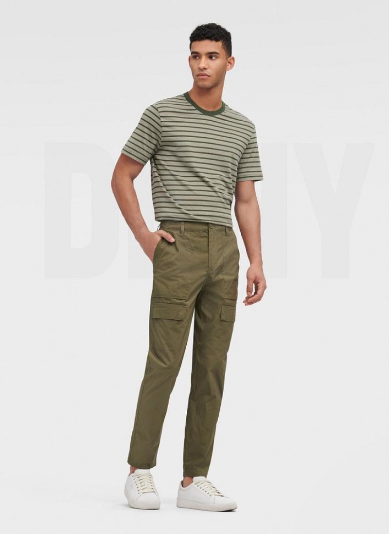 DKNY Slim Fit Cargo Hose Herren Olivgrün | Austria_D1242