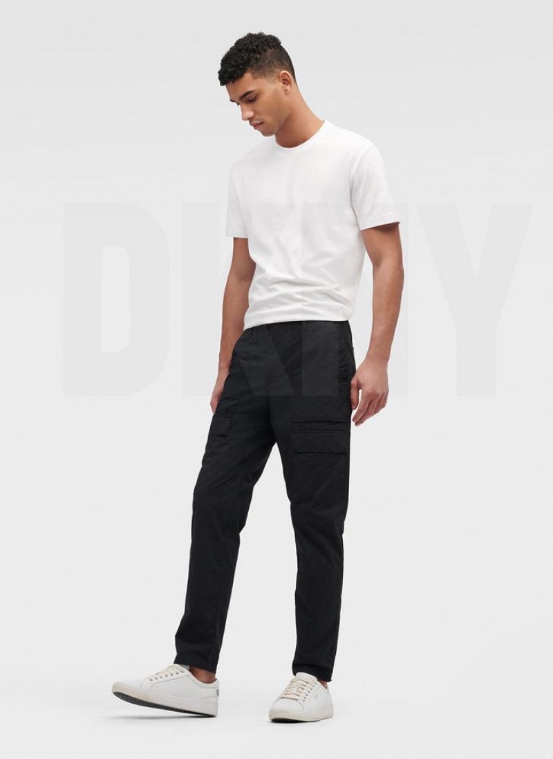 DKNY Slim Fit Cargo Hose Herren Schwarz | Austria_D1256