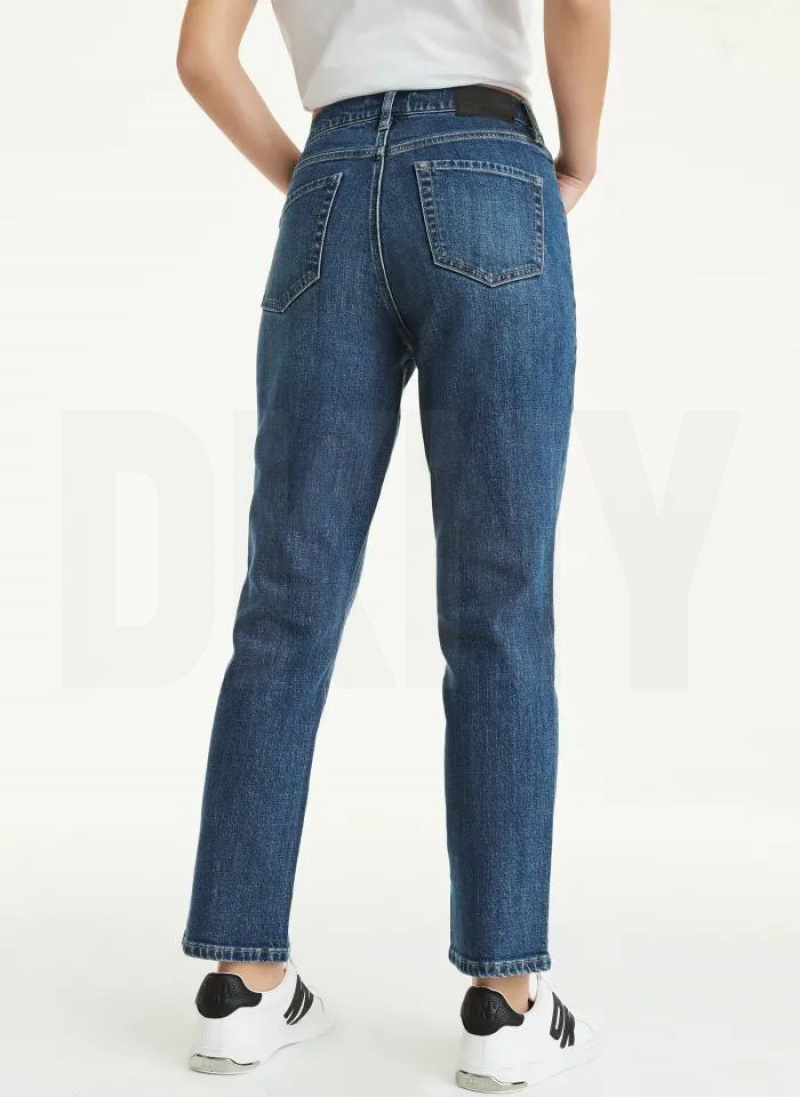 DKNY Slim Gerade Jeans Damen Dunkelwaschen | Austria_D0402