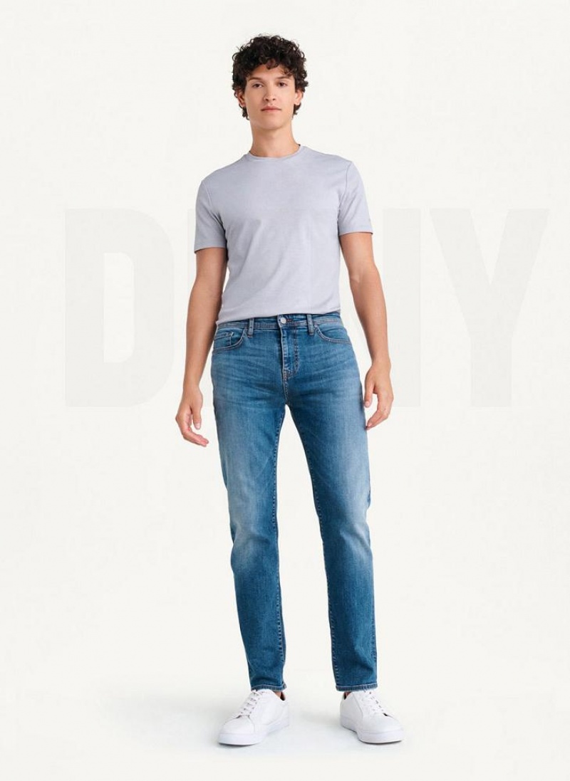 DKNY Slim Gerade Mid Wash Denim Jeans Herren Waschen | Austria_D1283