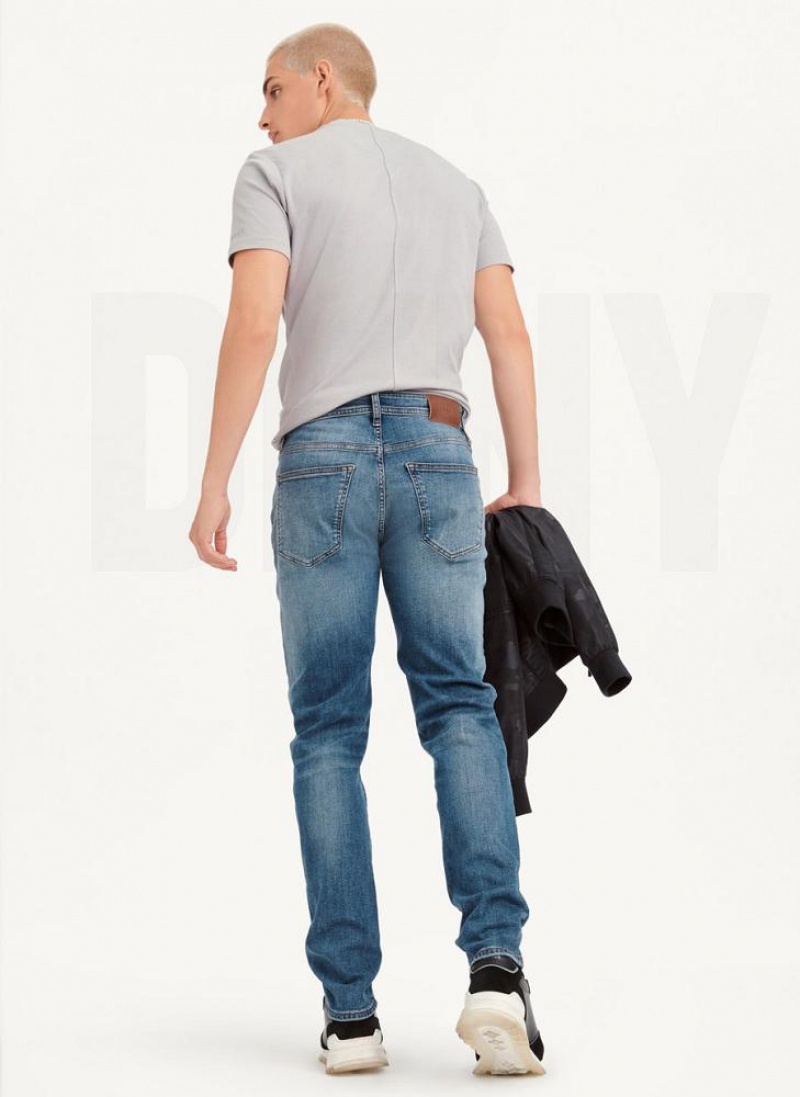 DKNY Slim Gerade Mid Wash Denim Jeans Herren Waschen | Austria_D1283