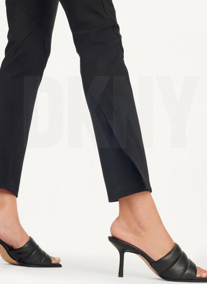 DKNY Slim Seamed With Side Slit Hose Damen Schwarz | Austria_D1027