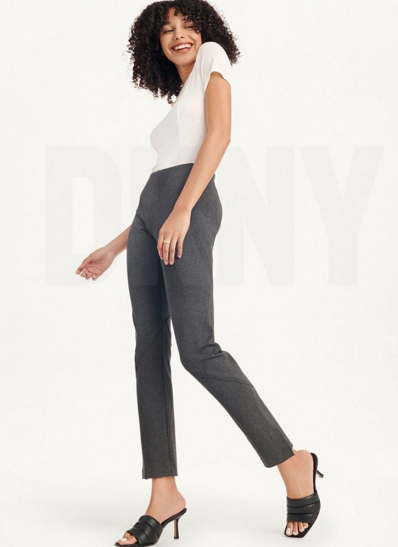 DKNY Slim Seamed With Side Slit Hose Damen Grau | Austria_D0646