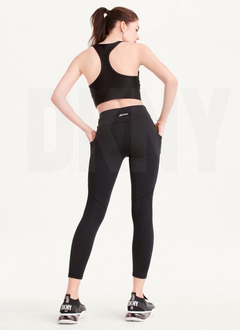 DKNY Slim Shape Crossover Leggings Damen Schwarz | Austria_D0476