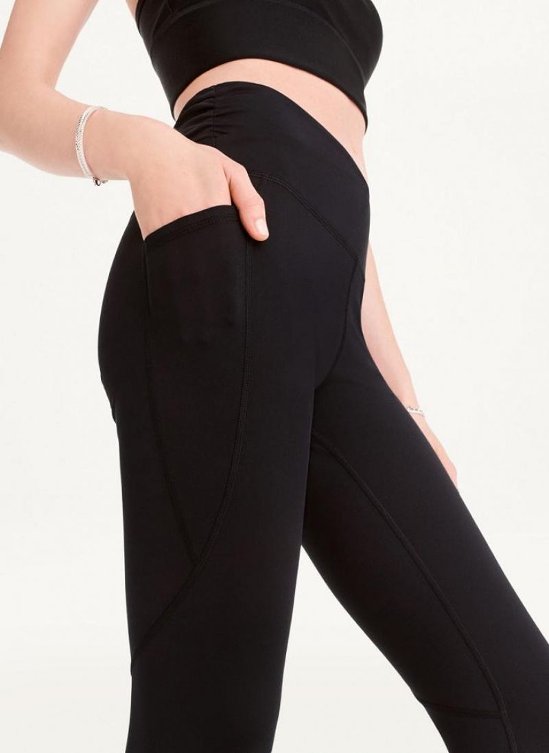 DKNY Slim Shape Crossover Leggings Damen Schwarz | Austria_D0476