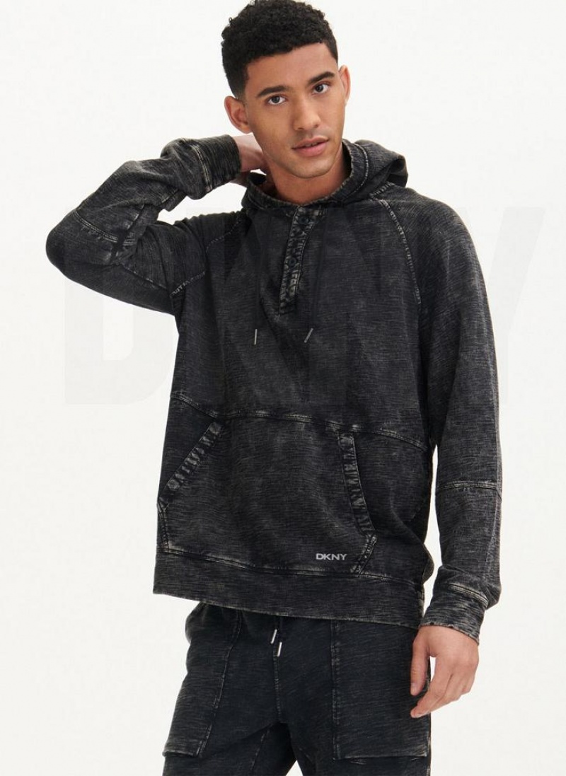 DKNY Slub Beach French Terry Hoodies Herren Schwarz | Austria_D0112