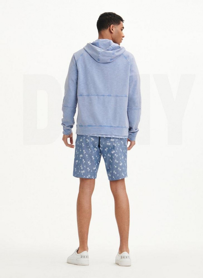 DKNY Slub Beach French Terry Hoodies Herren Blau | Austria_D0391