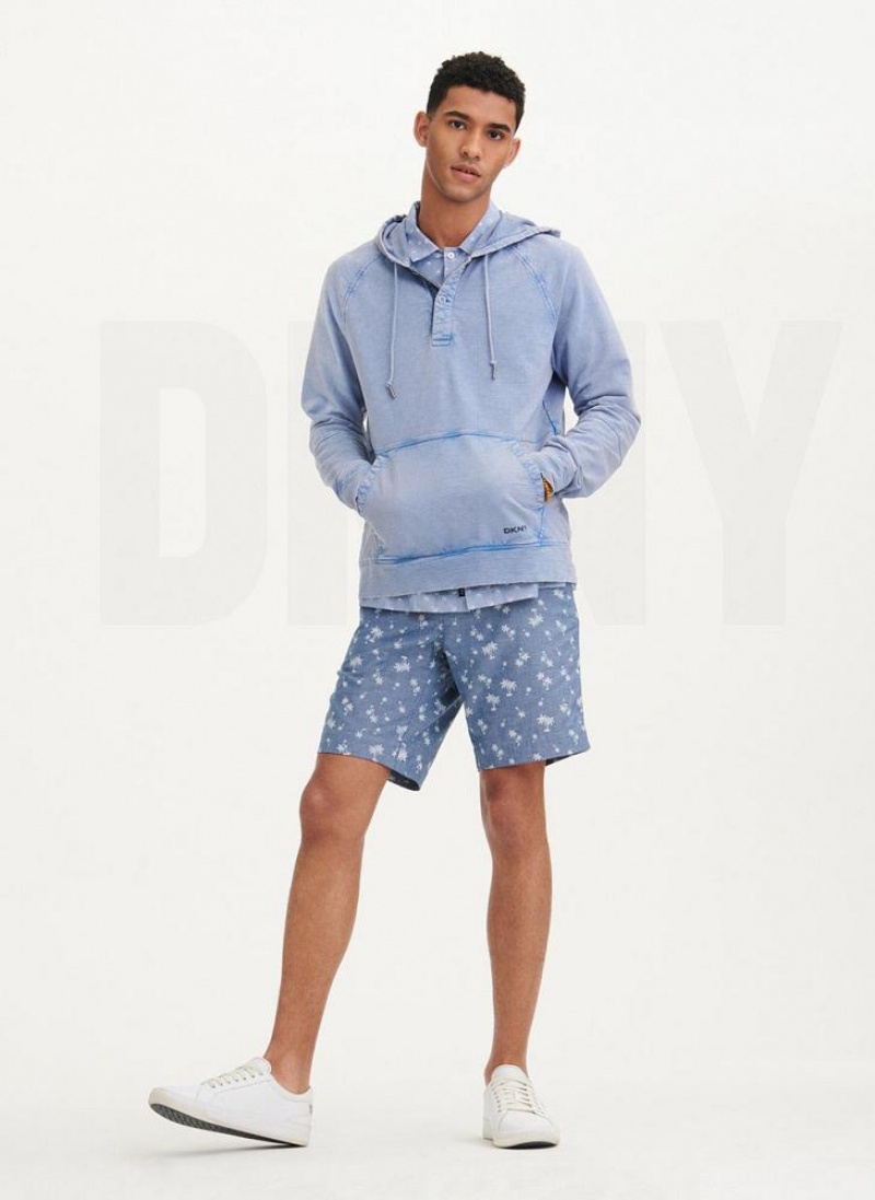 DKNY Slub Beach French Terry Hoodies Herren Blau | Austria_D0391