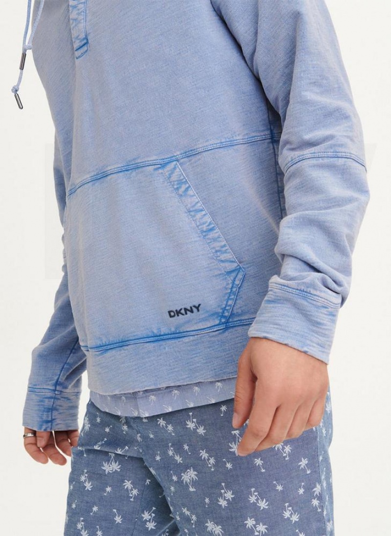 DKNY Slub Beach French Terry Hoodies Herren Blau | Austria_D0391