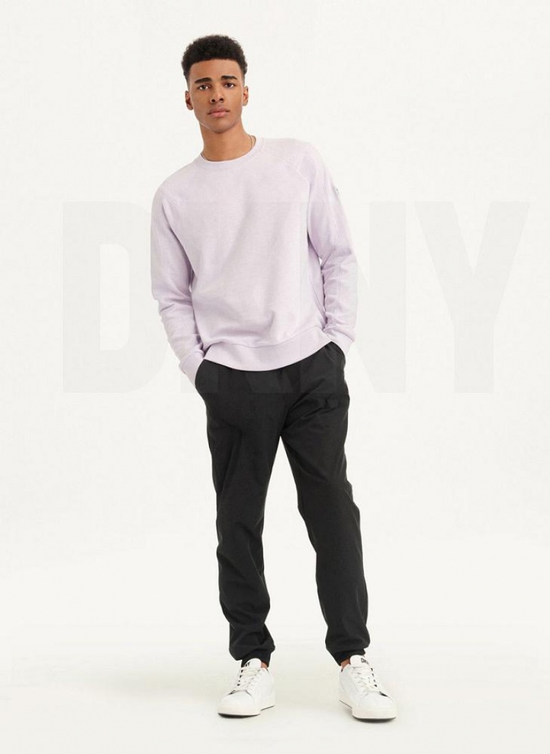 DKNY Slub French Terry Crewneck Sweatshirts Herren Lila | Austria_D0160