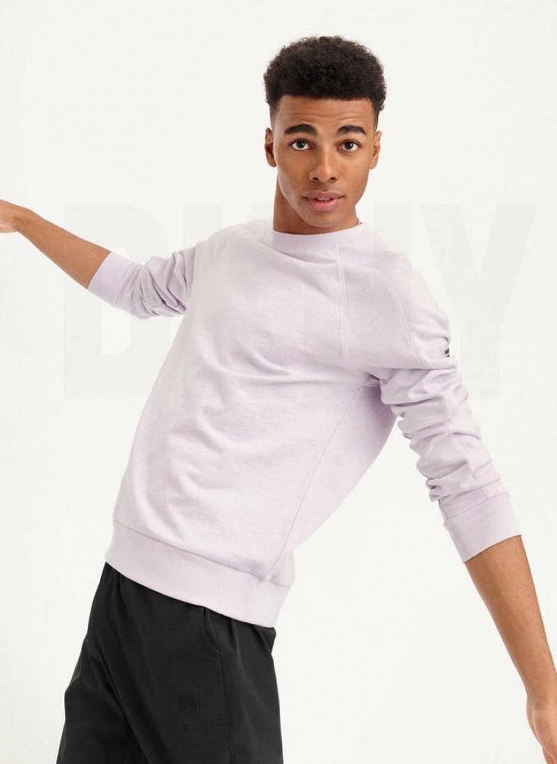 DKNY Slub French Terry Crewneck Sweatshirts Herren Lila | Austria_D0160