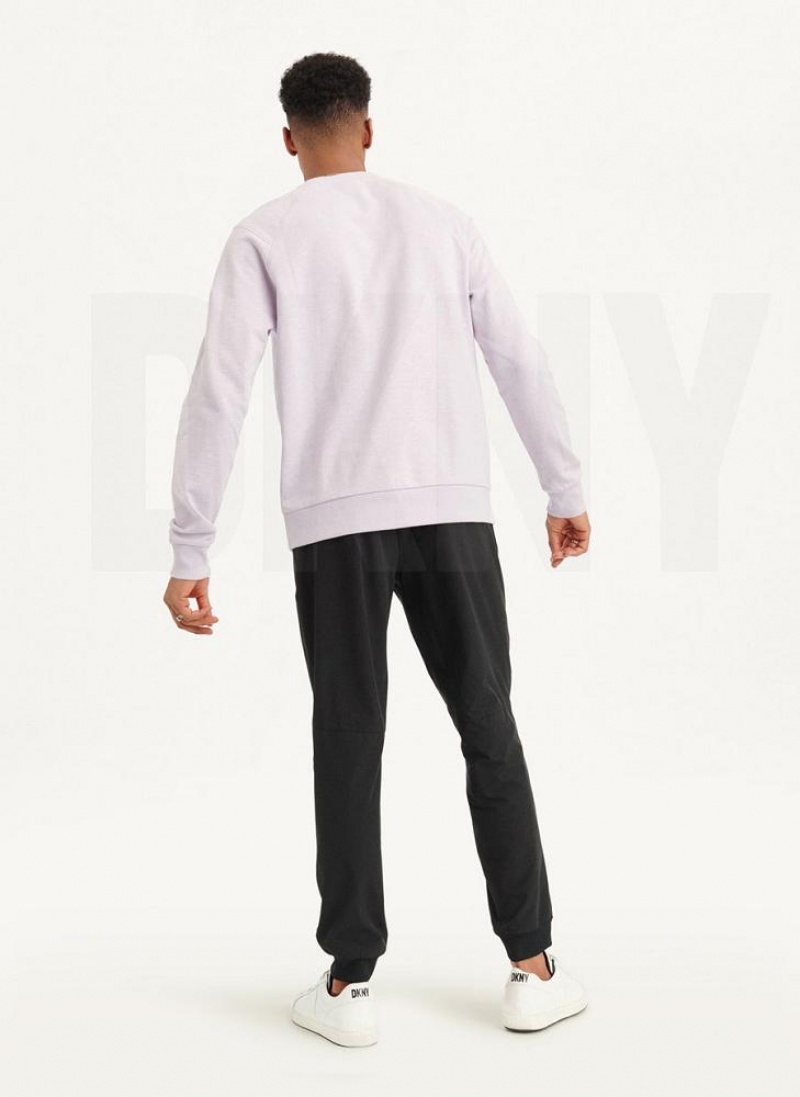 DKNY Slub French Terry Crewneck Sweatshirts Herren Lila | Austria_D0160