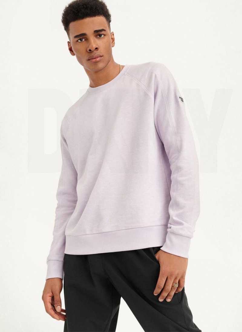 DKNY Slub French Terry Crewneck Sweatshirts Herren Lila | Austria_D0160