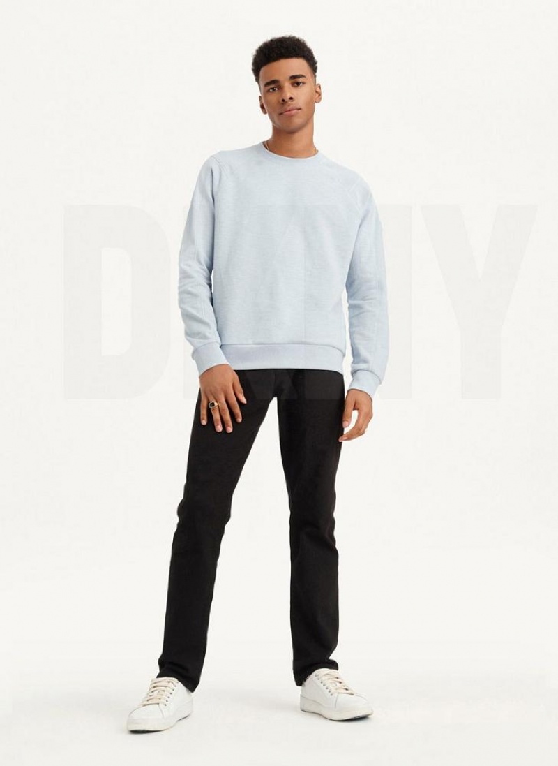 DKNY Slub French Terry Crewneck Sweatshirts Herren Blau | Austria_D1196