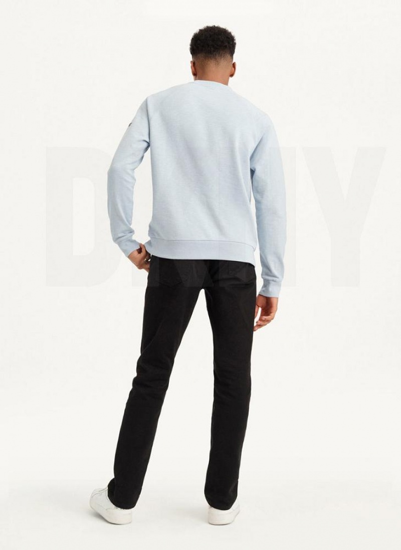 DKNY Slub French Terry Crewneck Sweatshirts Herren Blau | Austria_D1196