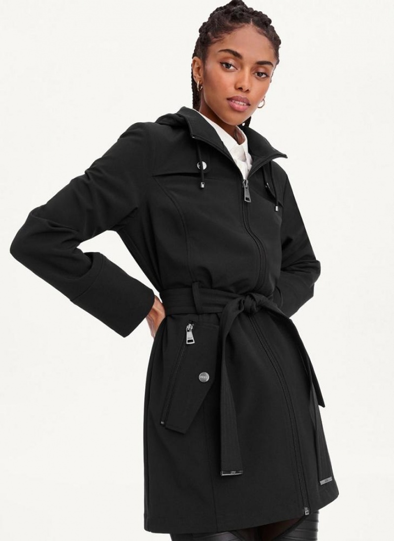 DKNY Softshell Meshback With Belt Jacken Damen Schwarz | Austria_D1700