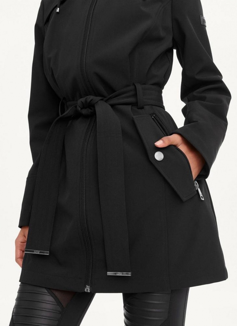 DKNY Softshell Meshback With Belt Jacken Damen Schwarz | Austria_D1700