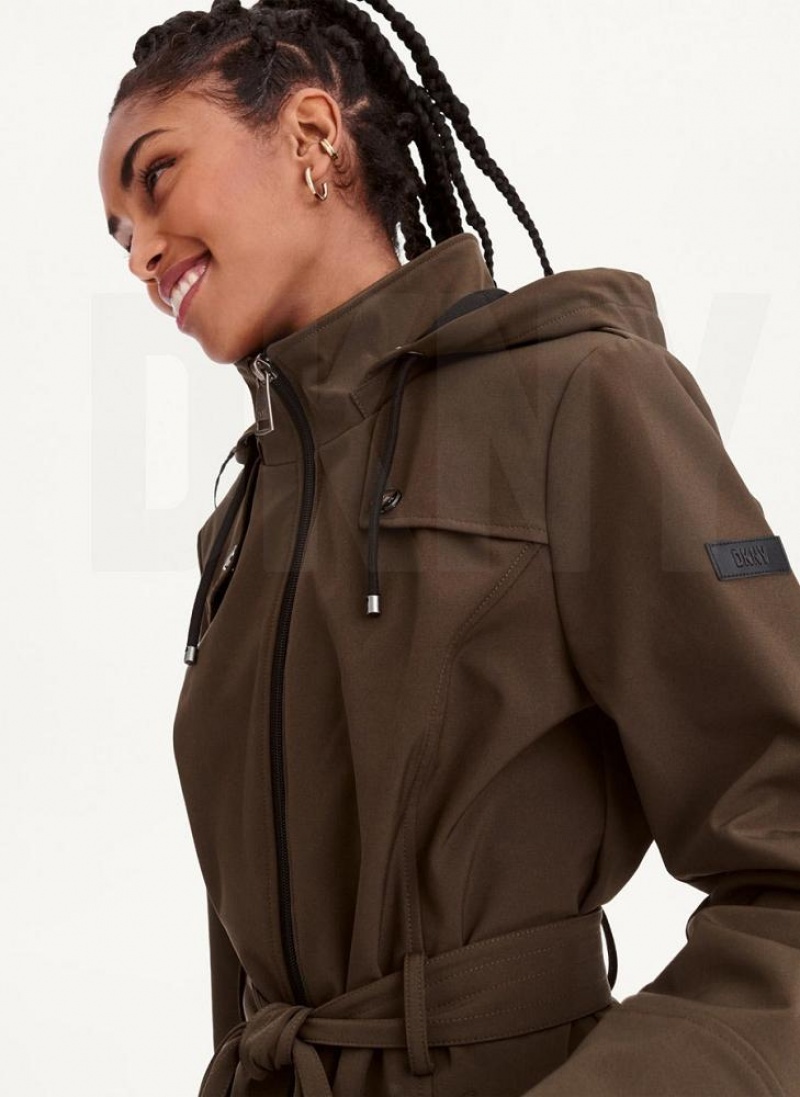 DKNY Softshell Meshback With Belt Jacken Damen Olivgrün | Austria_D1913