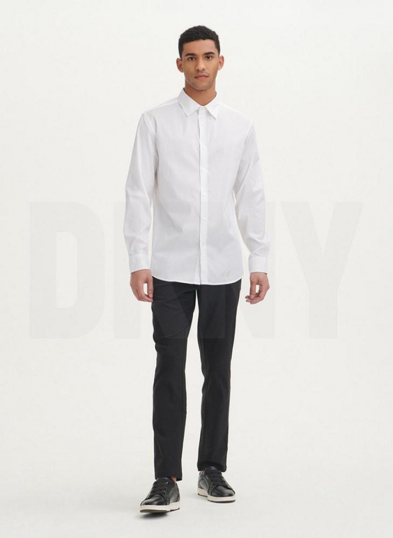 DKNY Solid Woven Hemd Herren Weiß | Austria_D0633