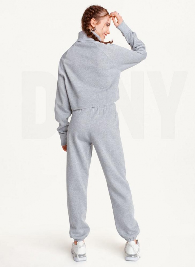 DKNY Sparkle Fleece High Taille Jogginghose Damen Grau | Austria_D0920