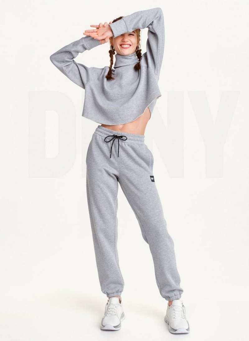 DKNY Sparkle Fleece High Taille Jogginghose Damen Grau | Austria_D0920