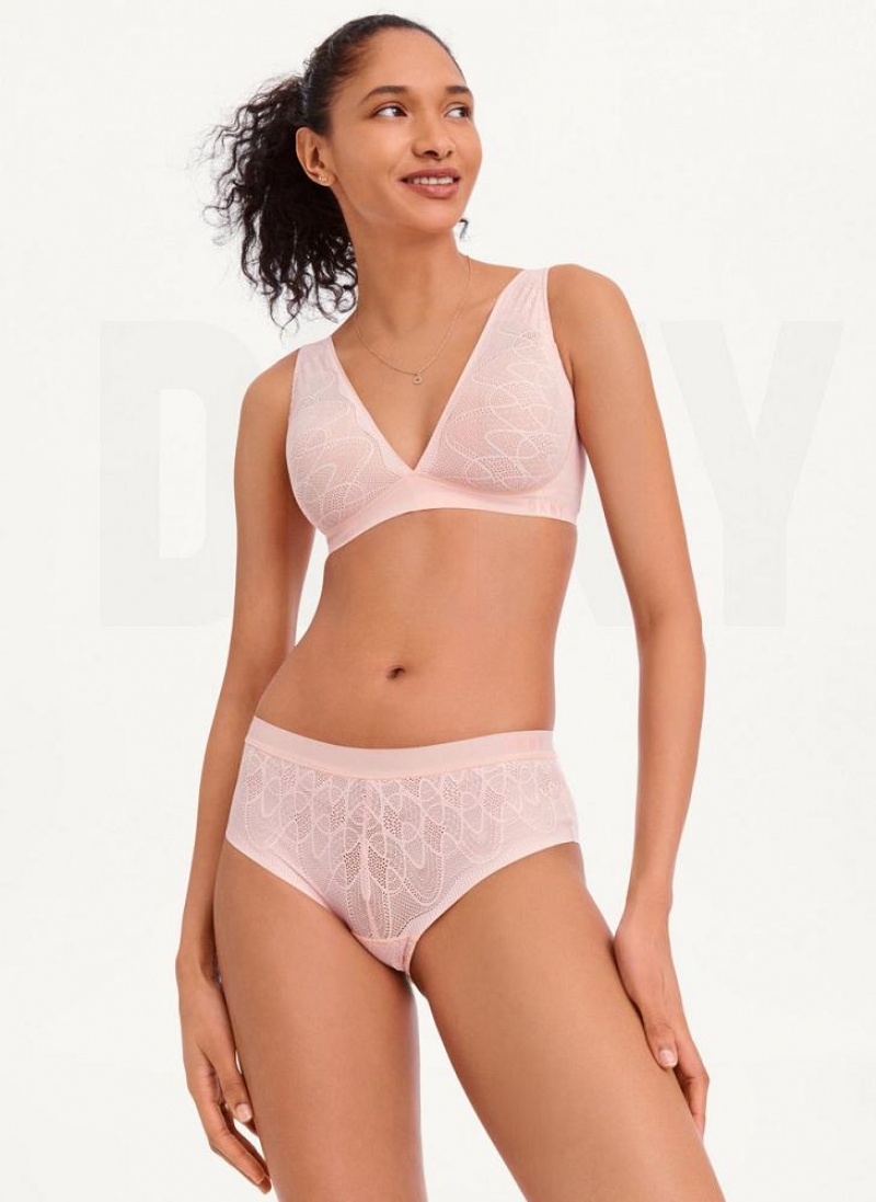 DKNY Spitze Kompfort Hipster Höschen Damen Rosa | Austria_D1739