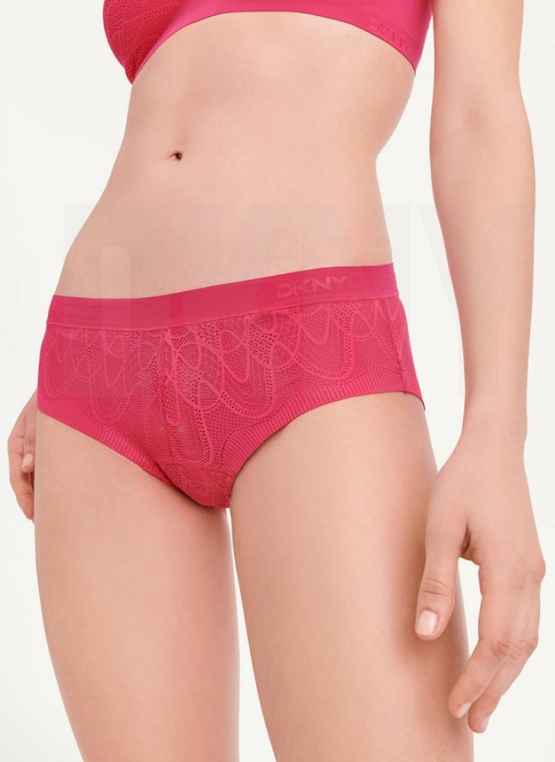 DKNY Spitze Kompfort Hipster Höschen Damen Rot | Austria_D1017