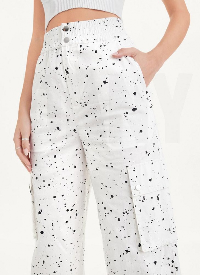 DKNY Splatter Print Hose Damen Weiß Mehrfarbig | Austria_D0320