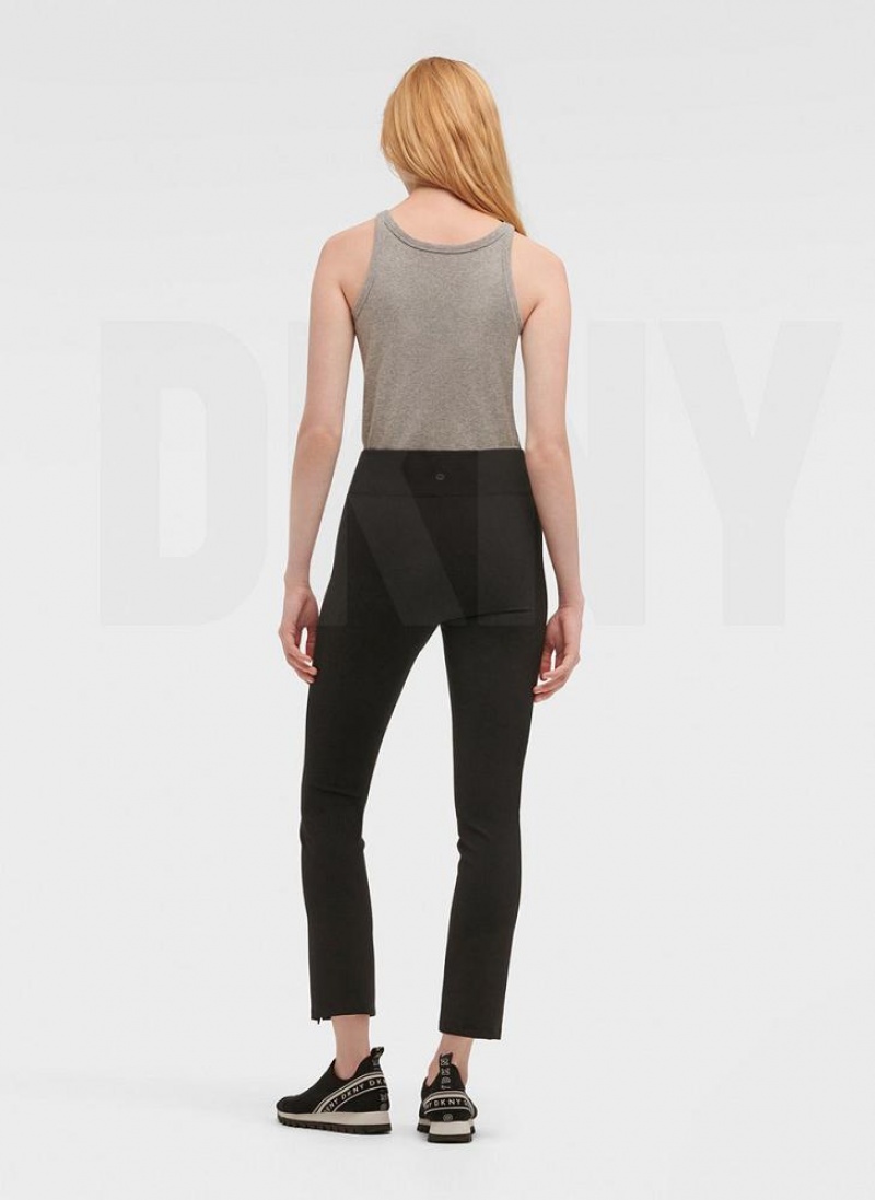 DKNY Split Seam Compression With Zippers Leggings Damen Schwarz | Austria_D1506