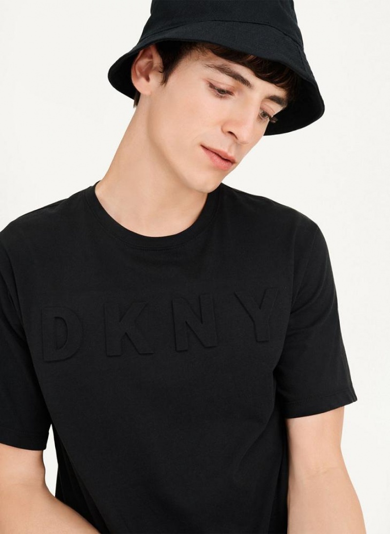 DKNY Stamped Logo T-shirts Herren Schwarz | Austria_D1192