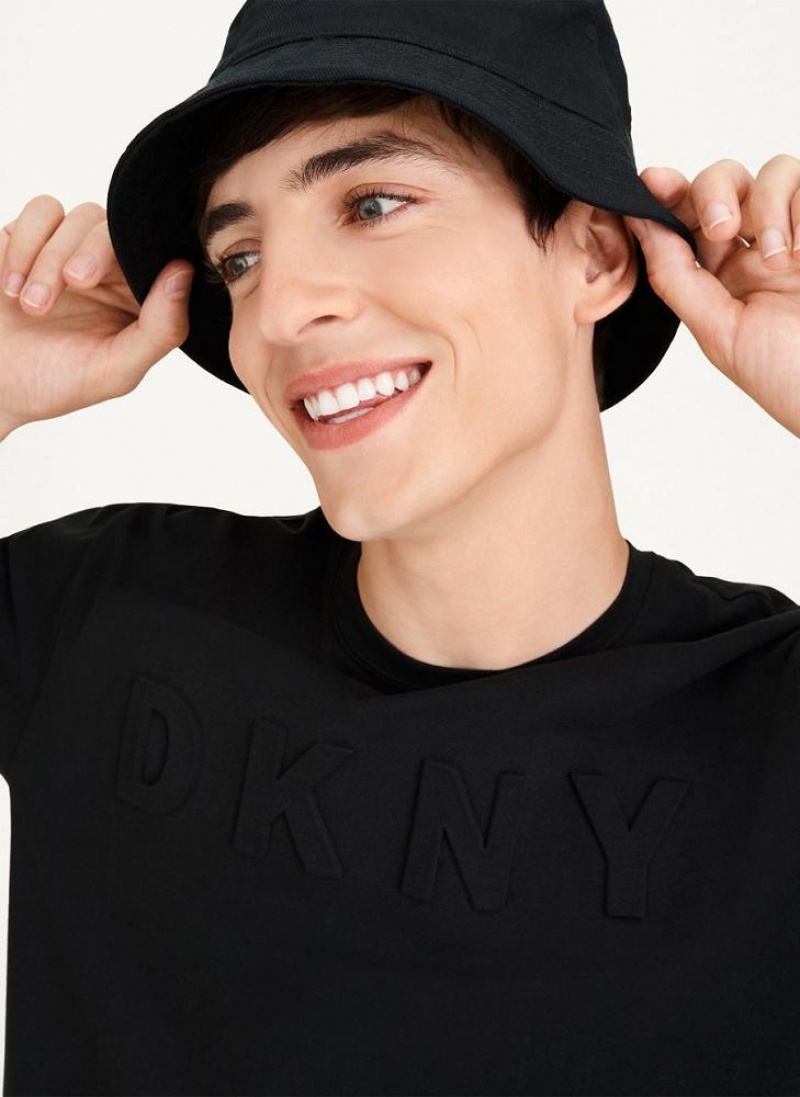 DKNY Stamped Logo T-shirts Herren Schwarz | Austria_D1192